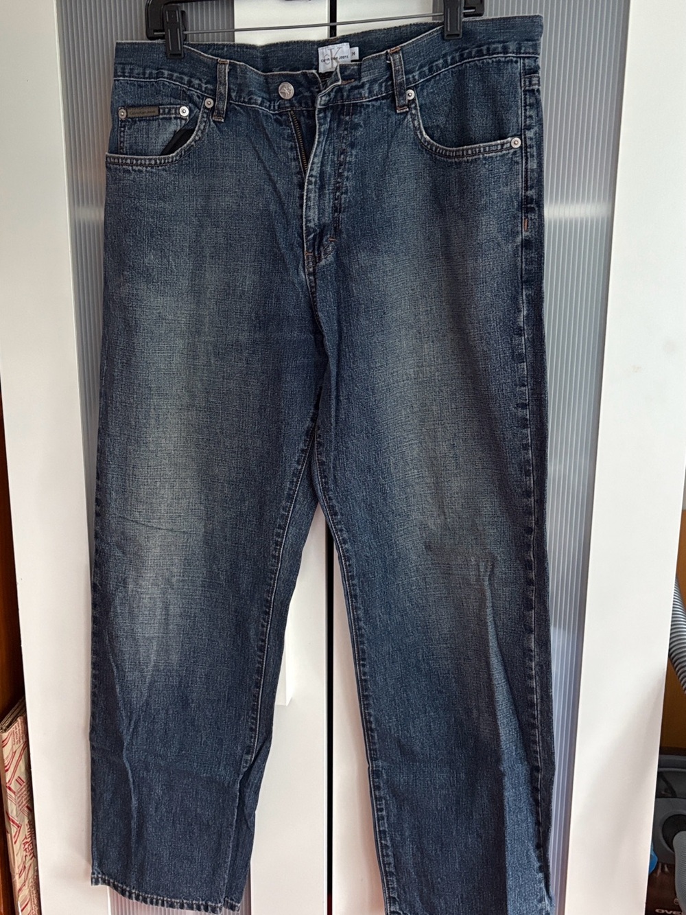 Calvin Klein Jeans vintage Relaxed Fit Dark Blue Straight Jeans size 34 good con